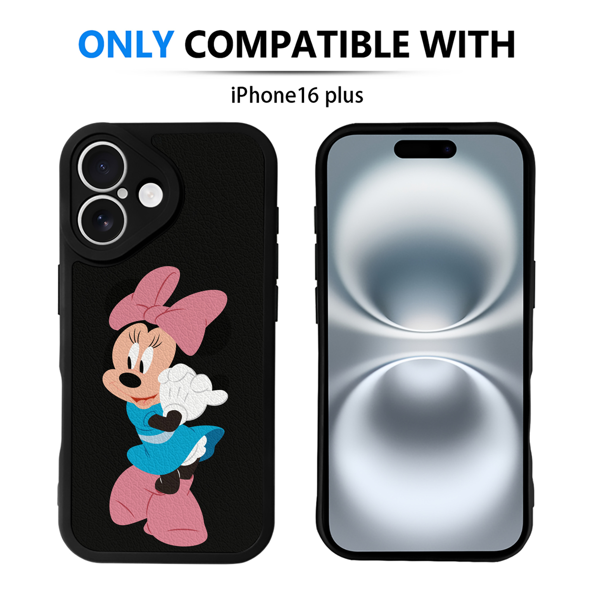 （画像用） ミッキーマウス Mickey Mouse 【iPhone 16シリーズ対応】シリコンスマホケース（レザー調） 材質：シリコン